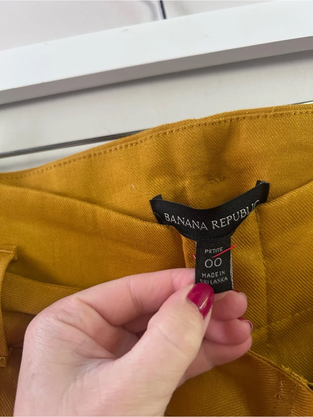 Banana republic dark yellow linen cotton blend pants 00 petite‎